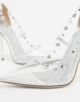 silver court shoes asos