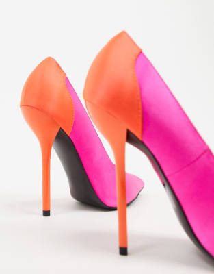 orange and pink heels