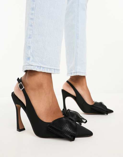 Bow sale slingback pumps