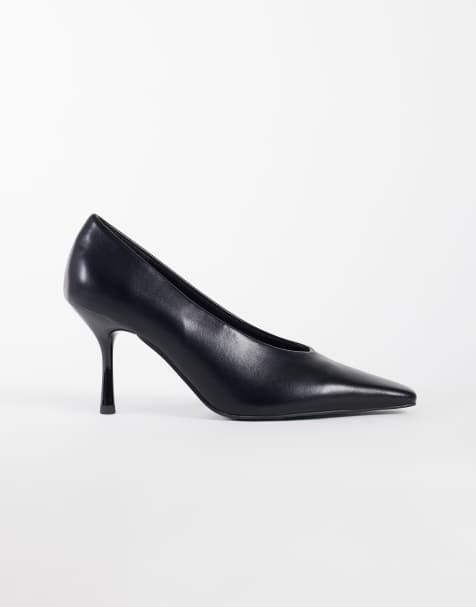 ASOS DESIGN Princess czółenka na wysokim obcasie w kolorze czarnym - view 1