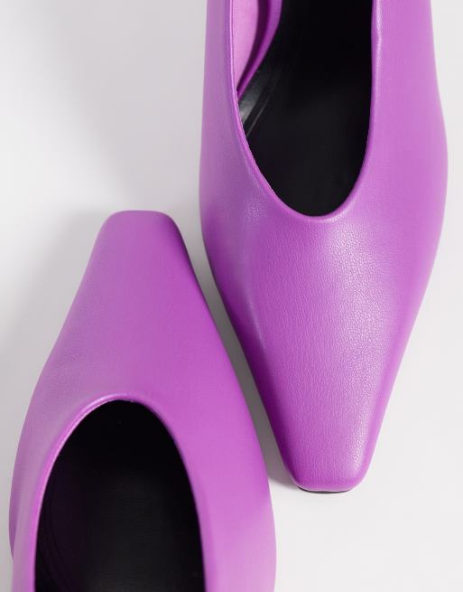 ASOS DESIGN Princess high heeled court shoes in purple, 3 of 4
