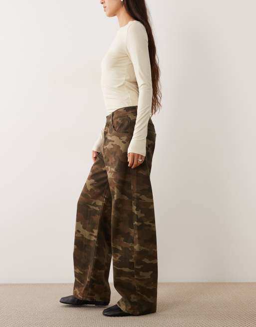 ASOS DESIGN printed barrel leg pant in camo, 3 of 5