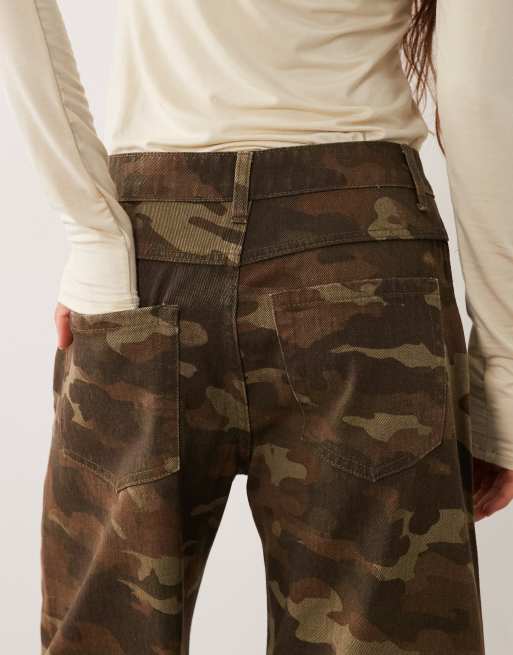 ASOS DESIGN printed barrel leg pant in camo, 4 of 5