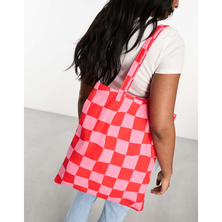 Checkerboard tote outlet bag