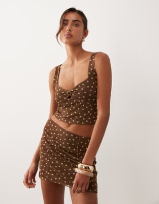 Asos Design Printed Mesh Bralette In Multi