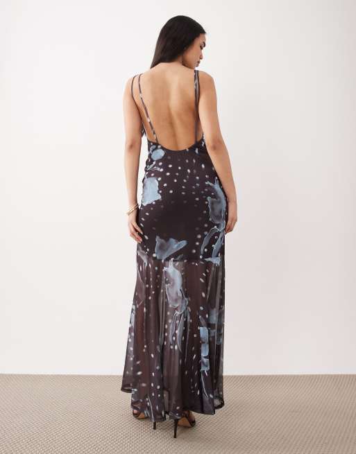 brown and blue maxi dress Dressing Gown Bear III main image 1