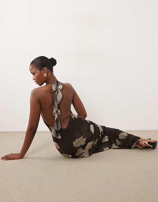 asos brown dress Maxi Dresses | Light & Dark Brown Long Dresses ASOS DESIGN cami maxi dress