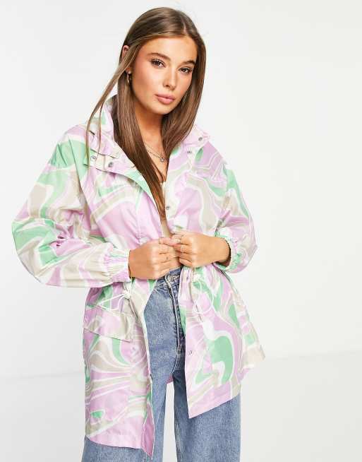 Patterned rain jacket store womens