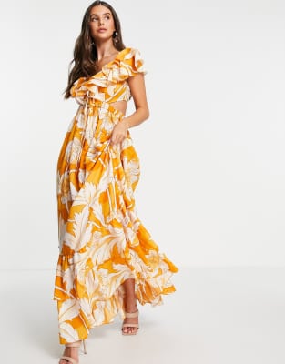 asos ruffle maxi dress