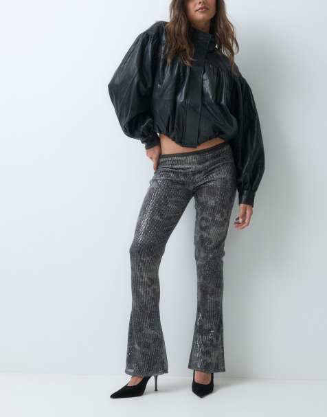 ASOS DESIGN printed sequin pant in camo - view 1