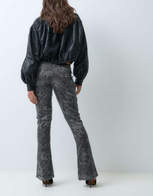 ASOS DESIGN printed sequin pant in camo, 5 of 5