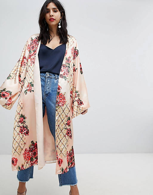 Cumplido Derecho tomar ASOS DESIGN Printed Soft Kimono | ASOS