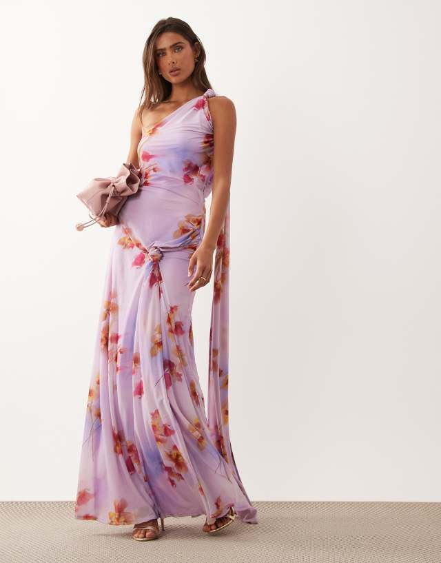 asos pink chiffon dress DESIGN printed stretch drape maxi in floral asos pink dress maxi Floral Print Maxi Bodycon Style:ES0106BBD Ideal for women seeking style_code:353550