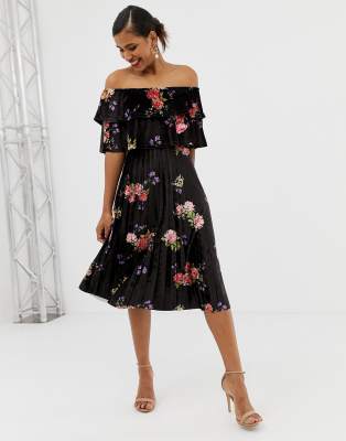 pleated midi dress asos