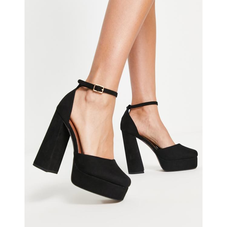 Platform black outlet block heels