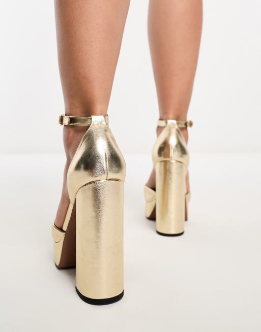 Scarpe tacco alto color oro deals