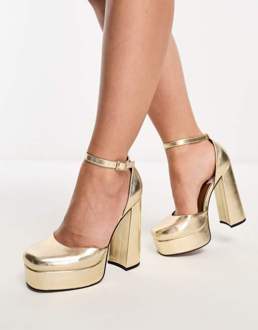 Scarpe con plateau color oro cheap