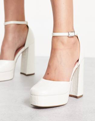 ASOS DESIGN - Priority - Schuhe in Weiß mit hohem Absatz