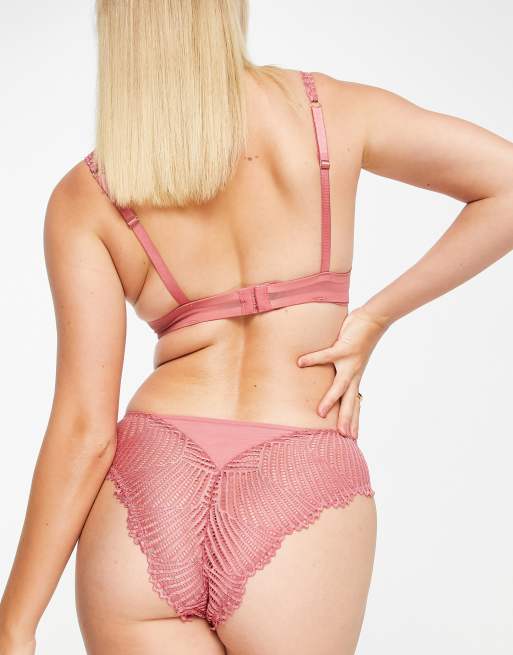 ASOS DESIGN – Priscilla – Rosa trosor i vintagestil och brasiliansk modell med spets, 3 av 4