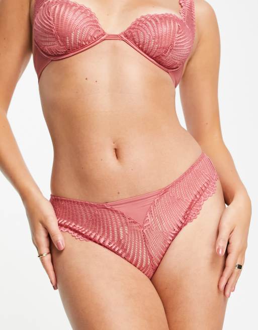 ASOS DESIGN Priscilla vintage lace Brazilian knickers in dusty pink, 2 of 4