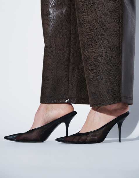 ASOS DESIGN Prism mesh muiltjes met stilettohak in zwart - view 1