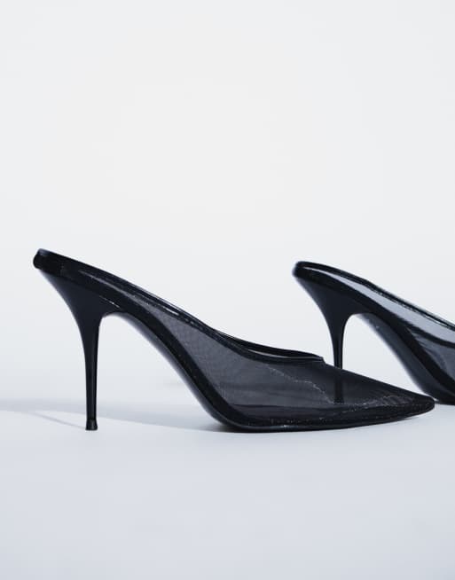 ASOS DESIGN Prism mesh-mules med stilethæl i sort, 2 af 8