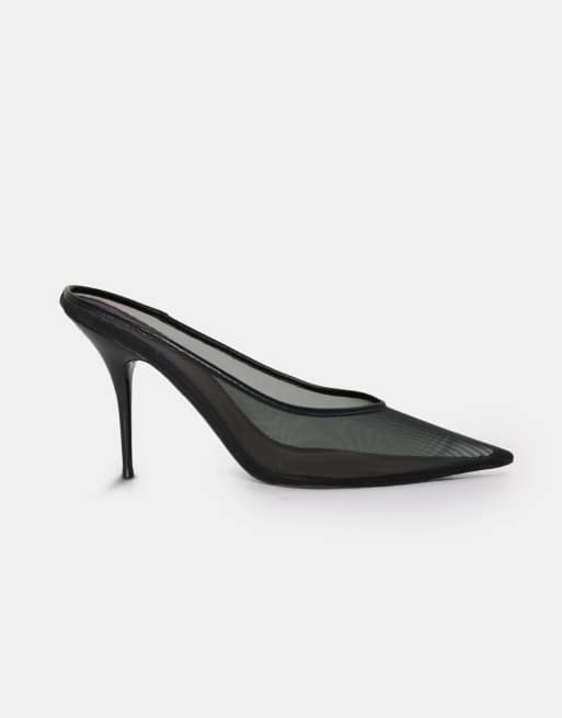 ASOS DESIGN Prism mesh mules med stilettklack i svart, 5 av 8