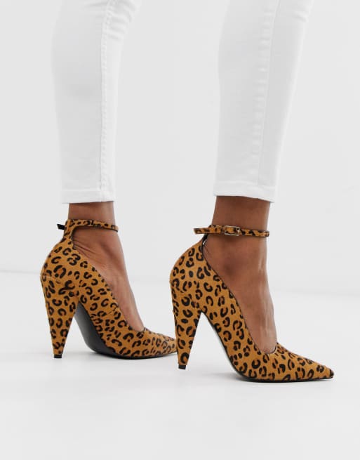 leopard print leather pumps