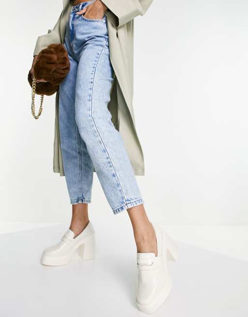 ASOS DESIGN - Profile - Mocassini bianco sporco con suola spessa e tacco alto , 4 di 4