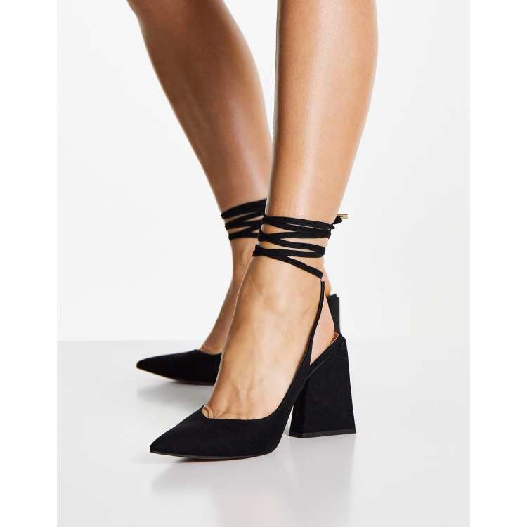 Black block cheap heels asos