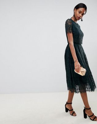 ASOS DESIGN prom dress in lace with 