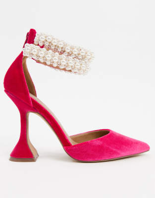 asos pink velvet shoes