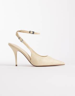  Promise slingback stiletto high heel shoes in natural
