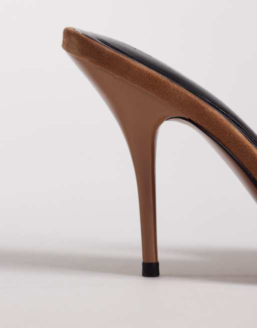 ASOS DESIGN Promise slingback stiletto high heel shoes in sand suedette, 2 of 4