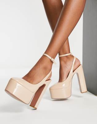  Pronto platform high heeled shoes in beige