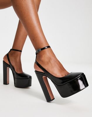 ASOS DESIGN Pronto platform high heeled shoes in black | ASOS