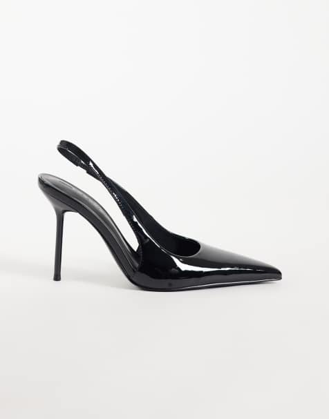 ASOS DESIGN Pronto stiletto slingback high heeled shoes in black - view 1