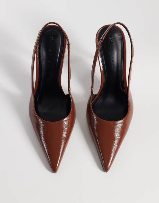 ASOS DESIGN Pronto stiletto slingback high heeled shoes in toffee, 2 of 5