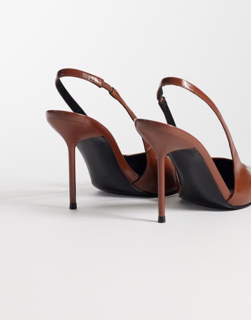 ASOS DESIGN Pronto stiletto slingback high heeled shoes in toffee, 5 of 5