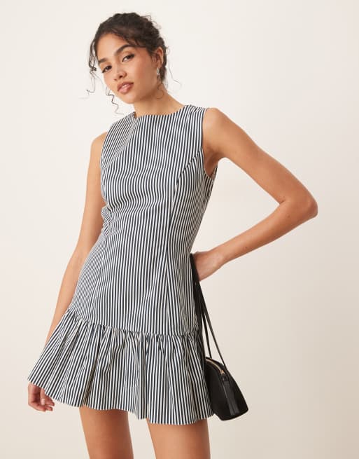 ASOS DESIGN – Prosta sukienka mini w paski, z obniżoną talią, 4 z 4