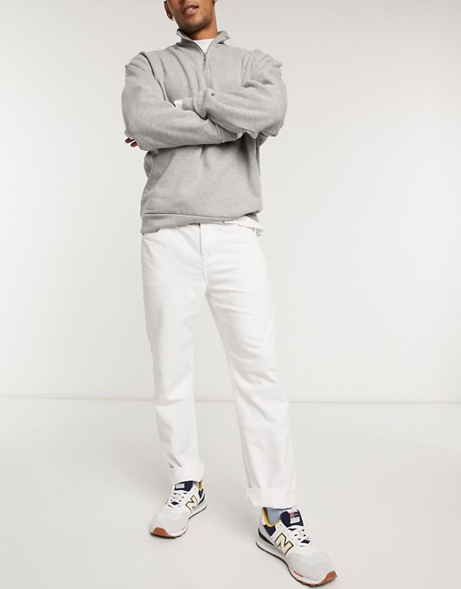 ASOS DESIGN – Proste jeansy z krÓtszymi nogawkami w kolorze białym QKCJ
