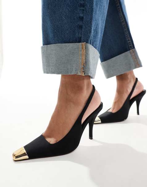 ASOS DESIGN - Proud - Chaussures à talons avec bride arrière et bout carré - Noir - view 1