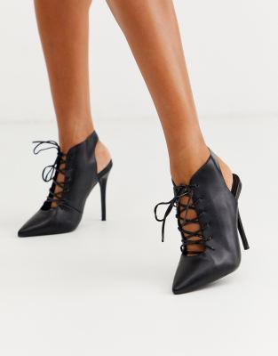 lace up heeled shoe boots