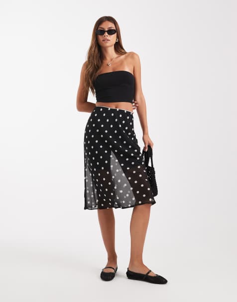 ASOS DESIGN – Prześwitująca spódnica midi w groszki - view 1