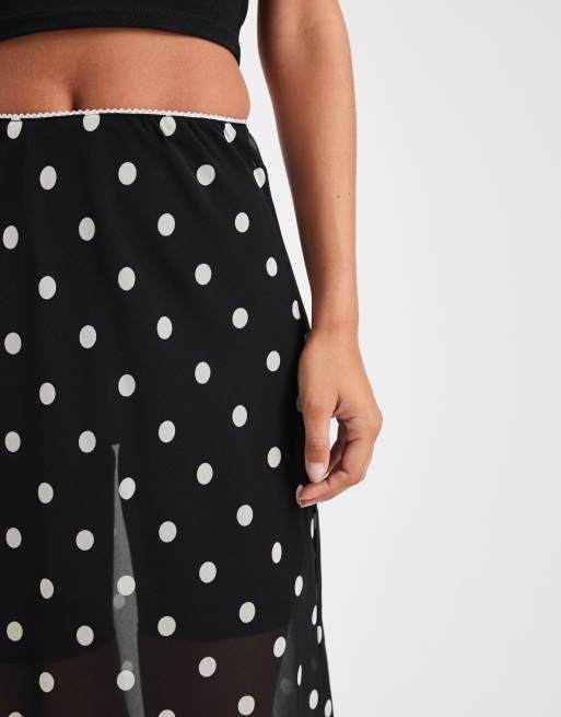 ASOS DESIGN – Prześwitująca spódnica midi w groszki, 2 z 5