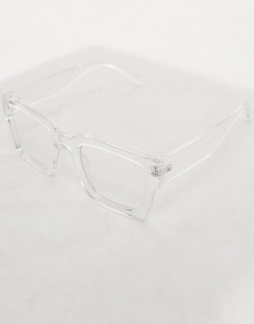 ASOS DESIGN – Przezroczyste kwadratowe okulary przeciwsłoneczne, 3 z 4