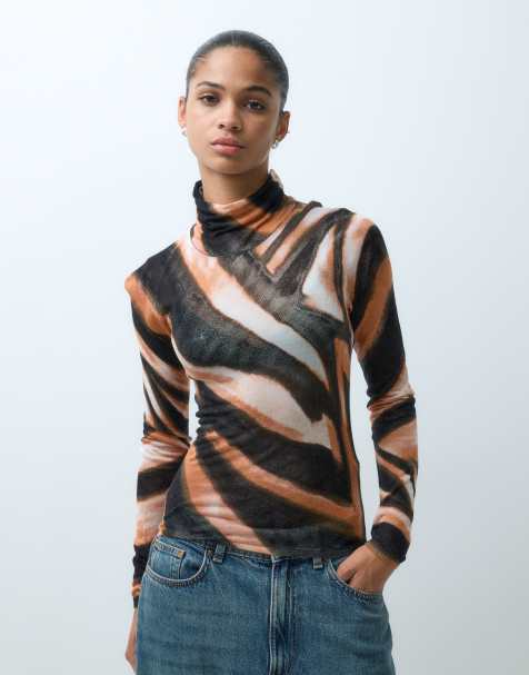 ASOS DESIGN przezroczysty golf we wzór zebry - view 1