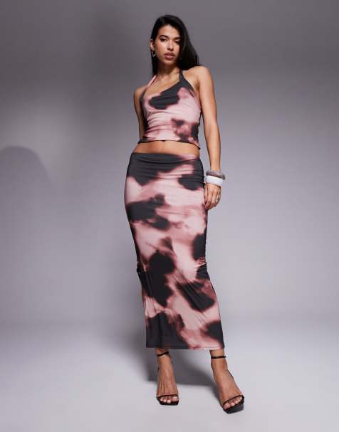 ASOS DESIGN – Przylegający zestaw w abstrakcyjny wzór - view 1