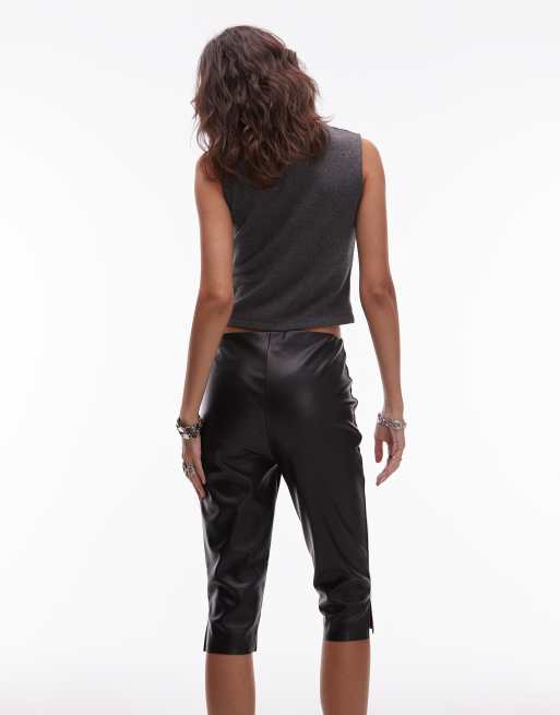 ASOS DESIGN PU capris in black, 4 of 5