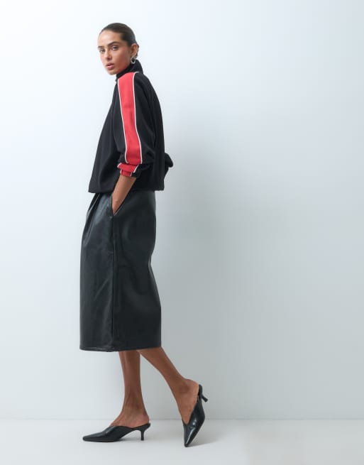 ASOS DESIGN PU lång culotte i svart, 5 av 5